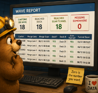 Gopher studying a Wave Report dashboard
